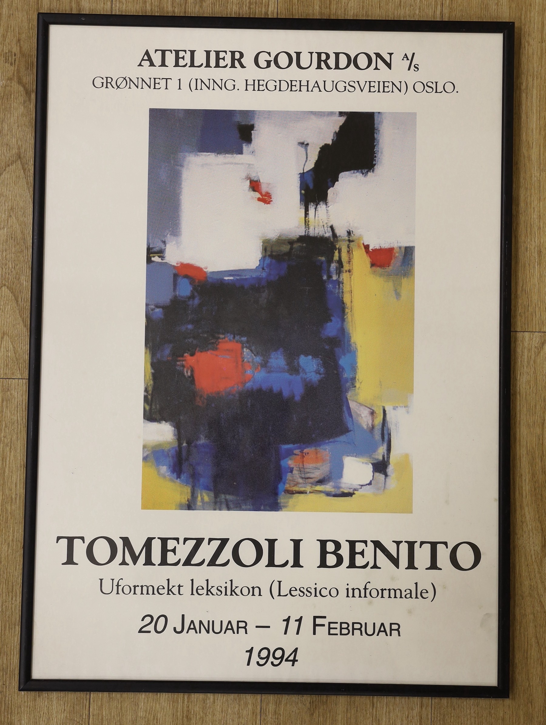 A colour poster for Benito Tomezzoli Exhibition at Atelier Gourdon 1994, 69 x 49cm